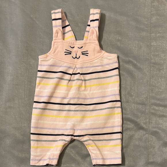 Hanna Andersson Pink and Yellow Striped Romper - Picture 1 of 4